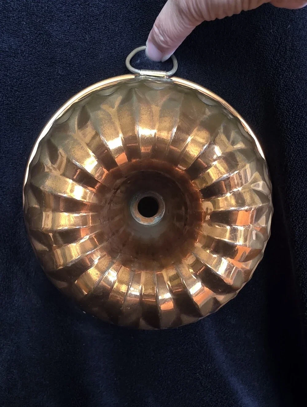 Vintage Copper Tone Bundt Jello Mold Made in Korea Wall Decor 8”